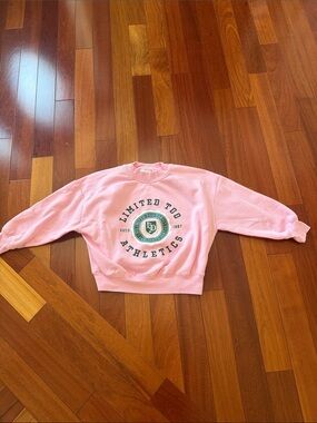 Limited Too Pink Crewneck with Green Athletic Logo